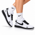 Nike Air Force 1 Low White Black Graphic Unisex Sneakers Style 17