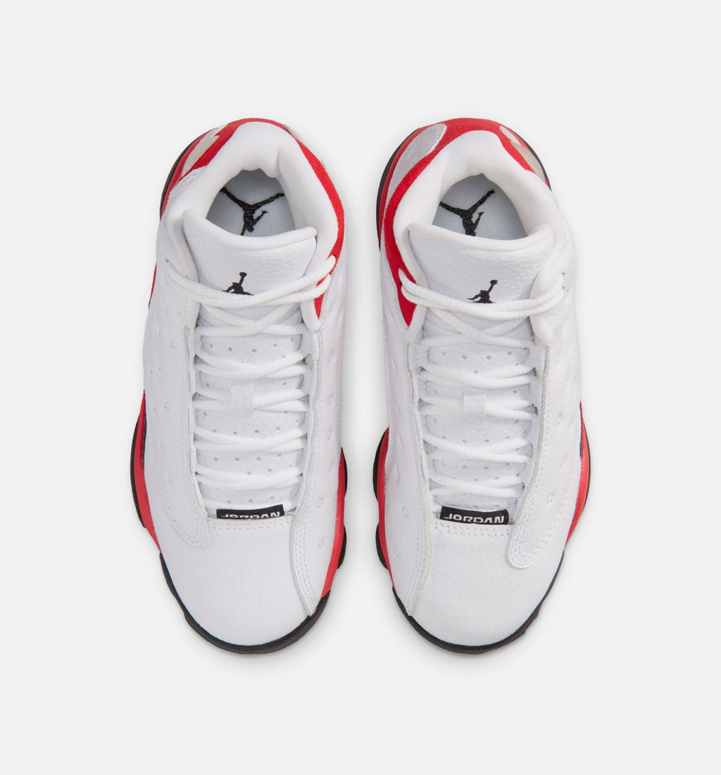 Air Jordan 13 Retro White and University Red – Preschool Lifestyle Shoe in White/Black/True Red