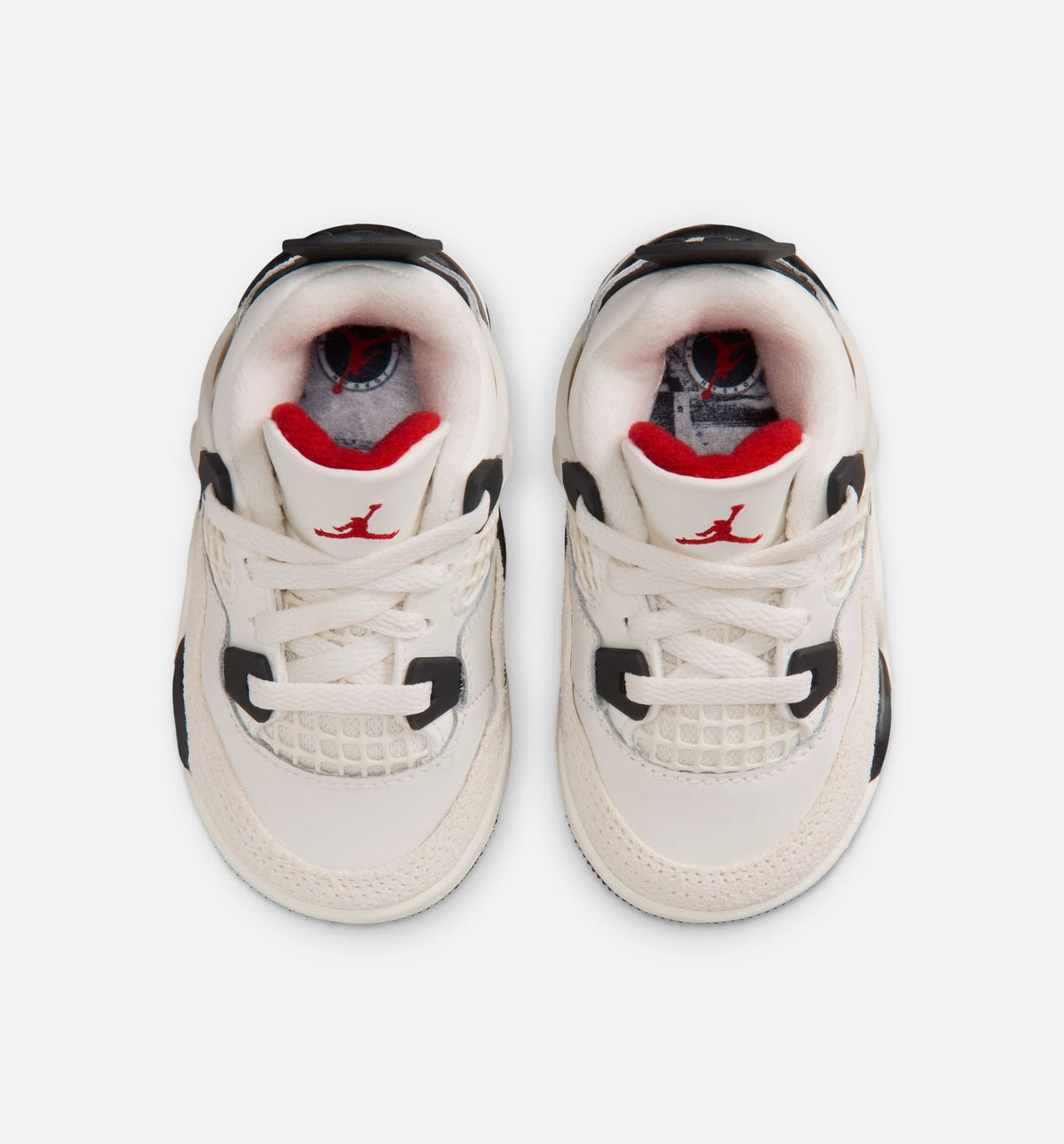 Air Jordan 4 Retro Flight Club Infant & Toddler Lifestyle Shoes - Sail/Black/University Red